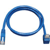Tripp Lite 5ft Cat6 Gigabit Molded Patch Cable RJ45 Right Angle Down to Straight M/M Blue 5'