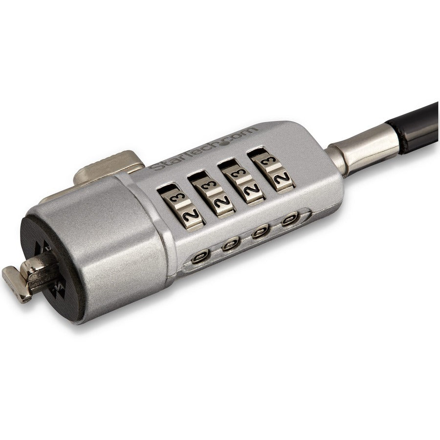 StarTech.com Laptop Combination Lock - Security Lock - Computer Lock - 4-Digit Combination - Resettable - 6 Ft Vinyl-Coated Steel Cable (6 mm Diameter)