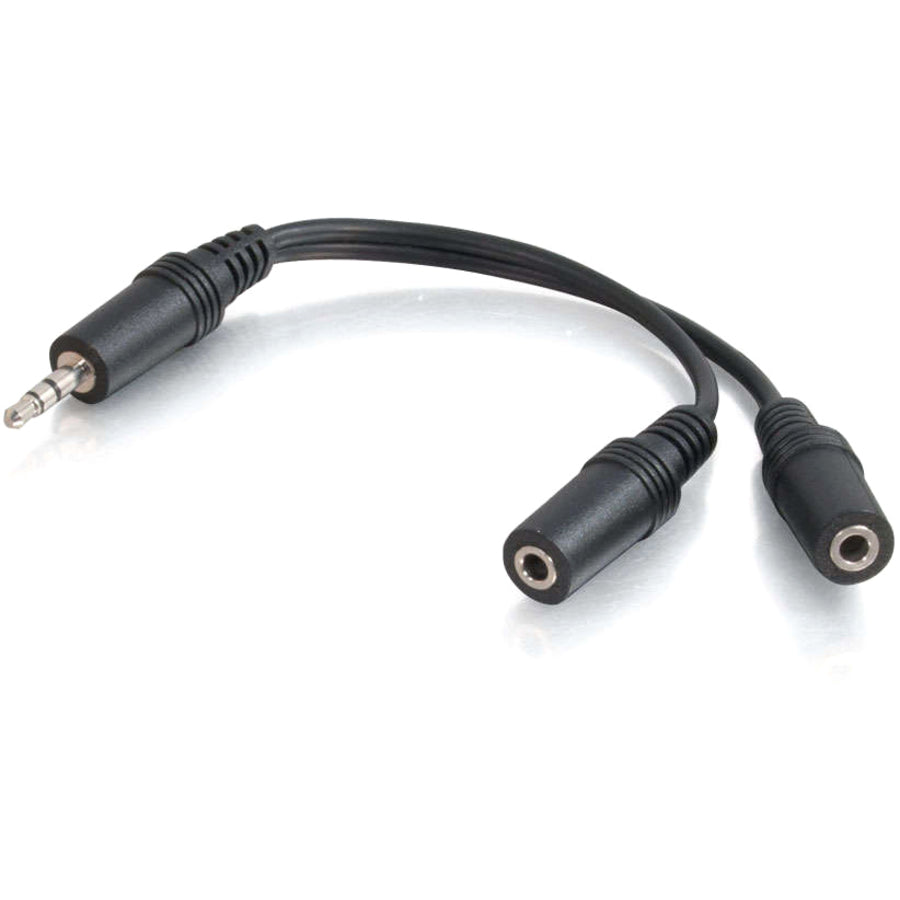 C2G 6in 3.5mm Y-Cable - 3.5mm (1) to 3.5mm (2) - M/F