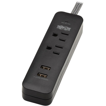Tripp Lite Surge Protector Power Strip 2-Outlet with 2 USB Ports 2.1A 6ft Cord