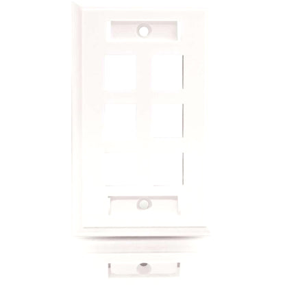 C2G 6-Port Single Gang Multimedia Keystone Wall Plate - White