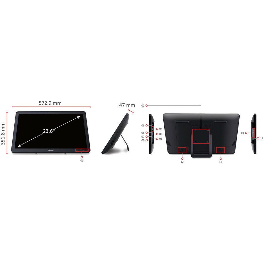 Viewsonic IFP2410 All-in-One Computer - Rockchip Cortex A17 RK3288W - 2 GB RAM DDR3 SDRAM - 16 GB Flash Memory Capacity - 24" 1920 x 1080 Touchscreen Display - Desktop