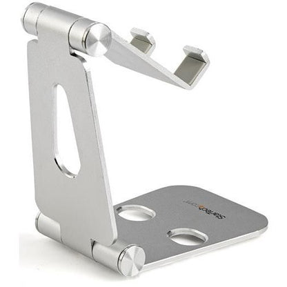 StarTech.com Phone and Tablet Stand - Foldable Universal Mobile Device Holder - Smartphones/Tablets - Adjustable Cell Phone Stand for Desk