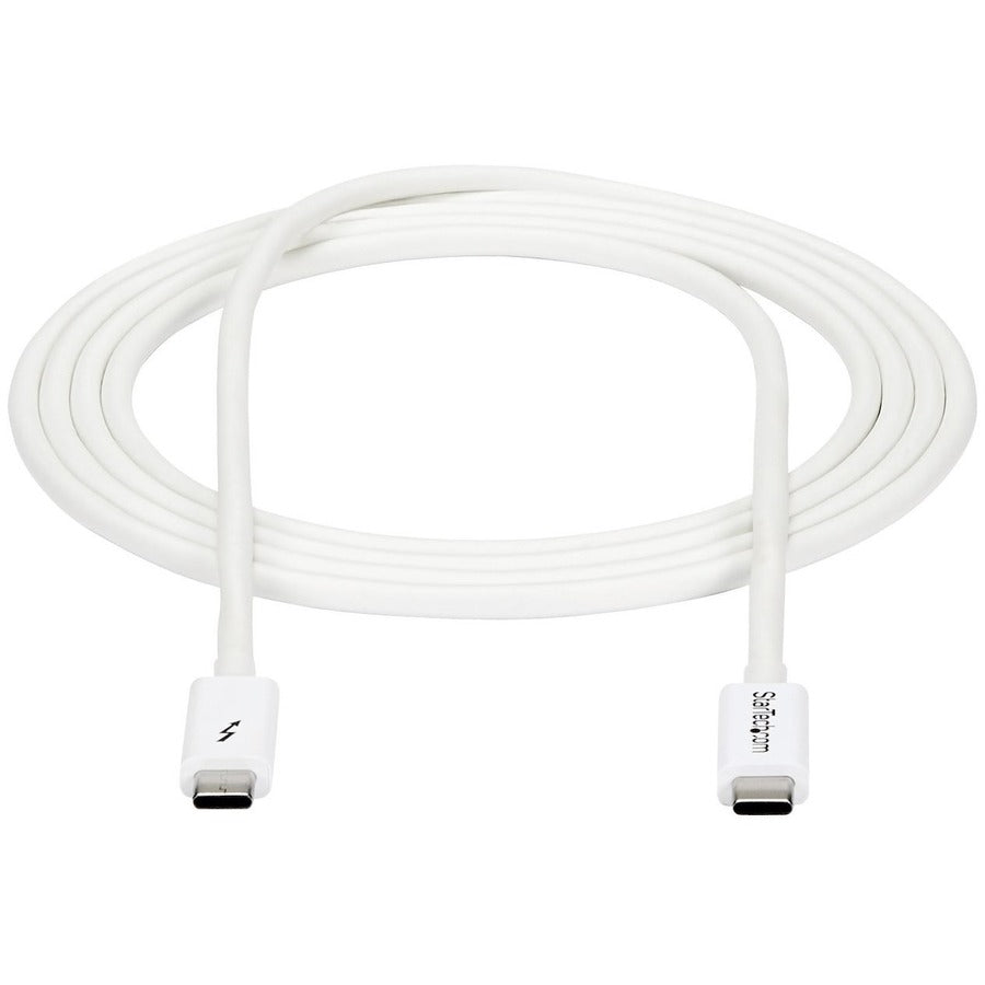 StarTech.com 2m Thunderbolt 3 Cable - 20Gbps - White - Thunderbolt / USB-C / DisplayPort Compatible - Thunderbolt 3 USB-C Cable