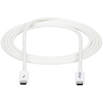 StarTech.com 2m Thunderbolt 3 Cable - 20Gbps - White - Thunderbolt / USB-C / DisplayPort Compatible - Thunderbolt 3 USB-C Cable