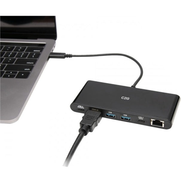 C2G USB C Docking Station Kit - USB C to HDMI, Ethernet and USB & 6ft HDMI