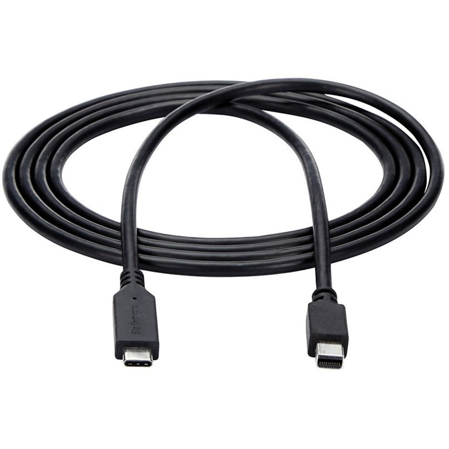 StarTech.com 6 ft. / 1.8 m USB-C to Mini DisplayPort Cable - 4K 60Hz - Black - USB 3.1 Type-C to Mini DP Adapter Cable - mDP Cable