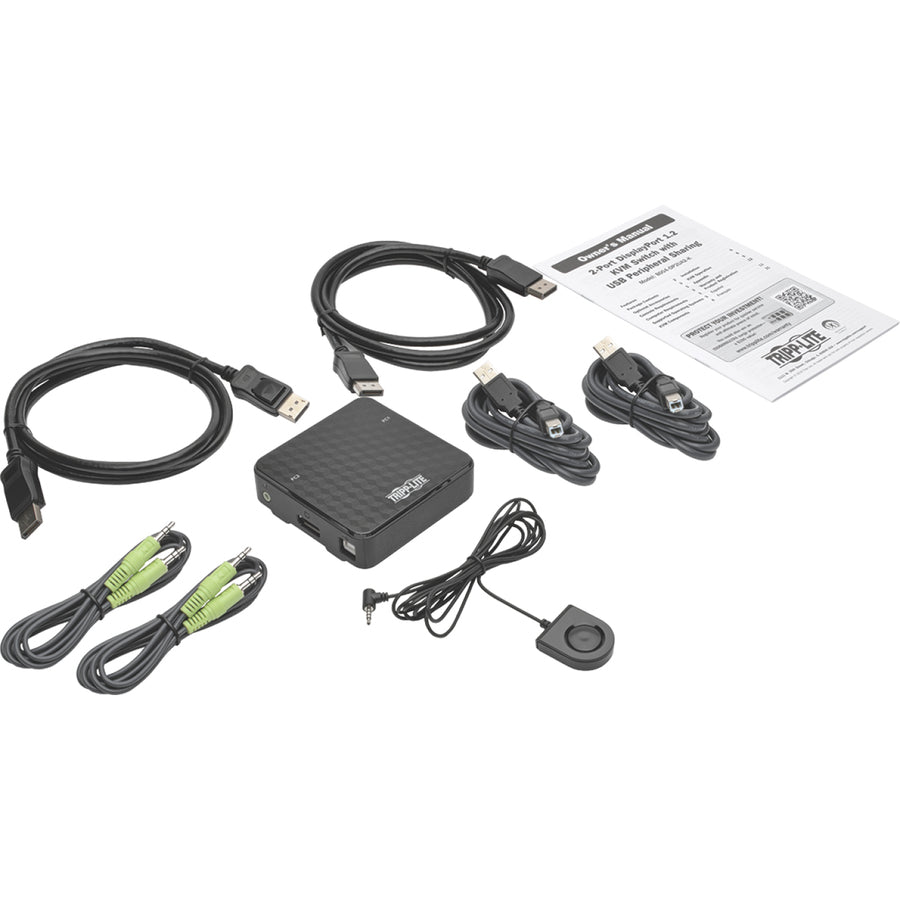 Tripp Lite 2-Port DisplayPort 1.2 KVM Switch USB Sharing 4K x2K 3840 x 2160