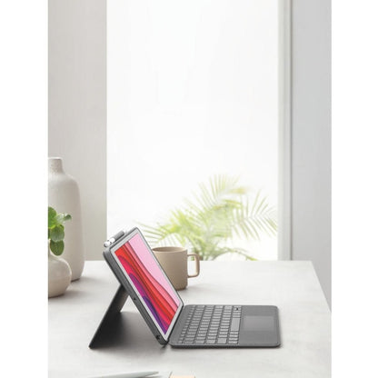 Logitech Combo Touch Keyboard/Cover Case for 12.9" Apple, Logitech iPad Pro (5th Generation) Tablet - Oxford Gray