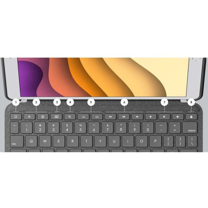 Logitech Combo Touch Keyboard/Cover Case for 12.9" Apple, Logitech iPad Pro (5th Generation) Tablet - Oxford Gray