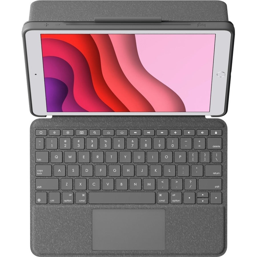 Logitech Combo Touch Keyboard/Cover Case for 12.9" Apple, Logitech iPad Pro (5th Generation) Tablet - Oxford Gray