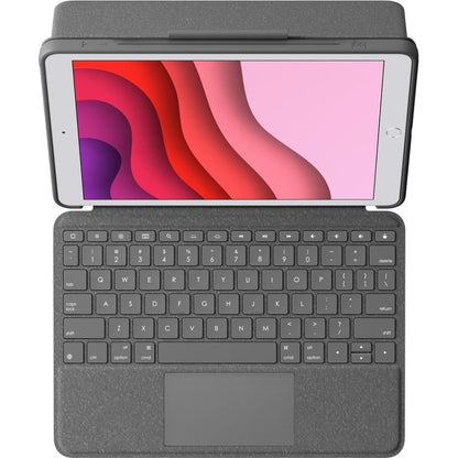 Logitech Combo Touch Keyboard/Cover Case for 12.9" Apple, Logitech iPad Pro (5th Generation) Tablet - Oxford Gray