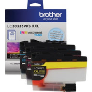 Brother Genuine LC30333PKS 3-Pack Super High-yield Color INKvestment Tank Ink Cartridges