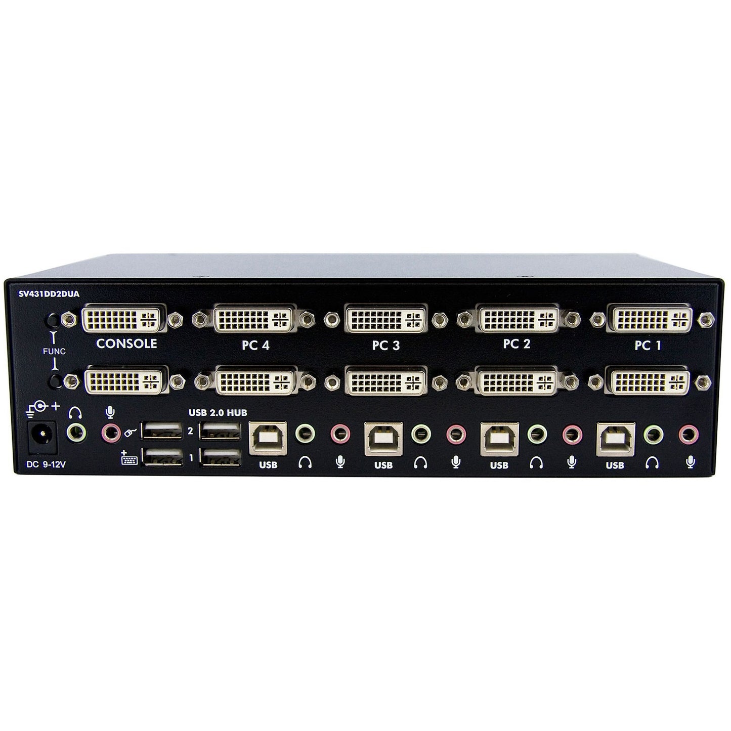 StarTech.com 4 Port Dual DVI USB KVM Switch w/ Audio & USB Hub