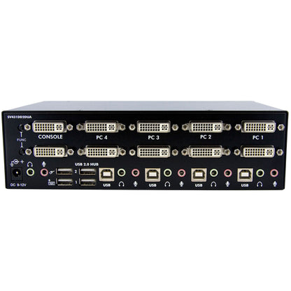 StarTech.com 4 Port Dual DVI USB KVM Switch w/ Audio & USB Hub