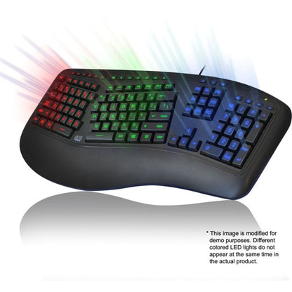 Adesso Color Illuminated Ergonomic Keyboard