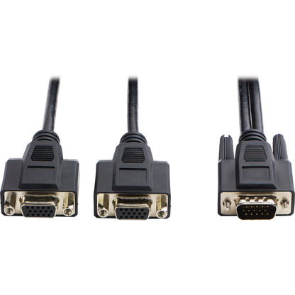 Tripp Lite 6ft VGA Monitor Y Splitter Cable High Resolution HD15 M/2xF 6'
