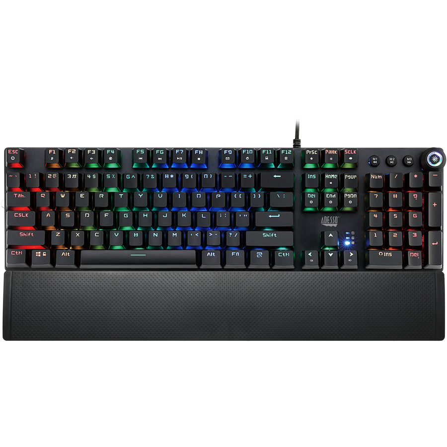 Adesso RGB Programmable Mechanical Gaming Keyboard with Detachable Magnetic Palmrest