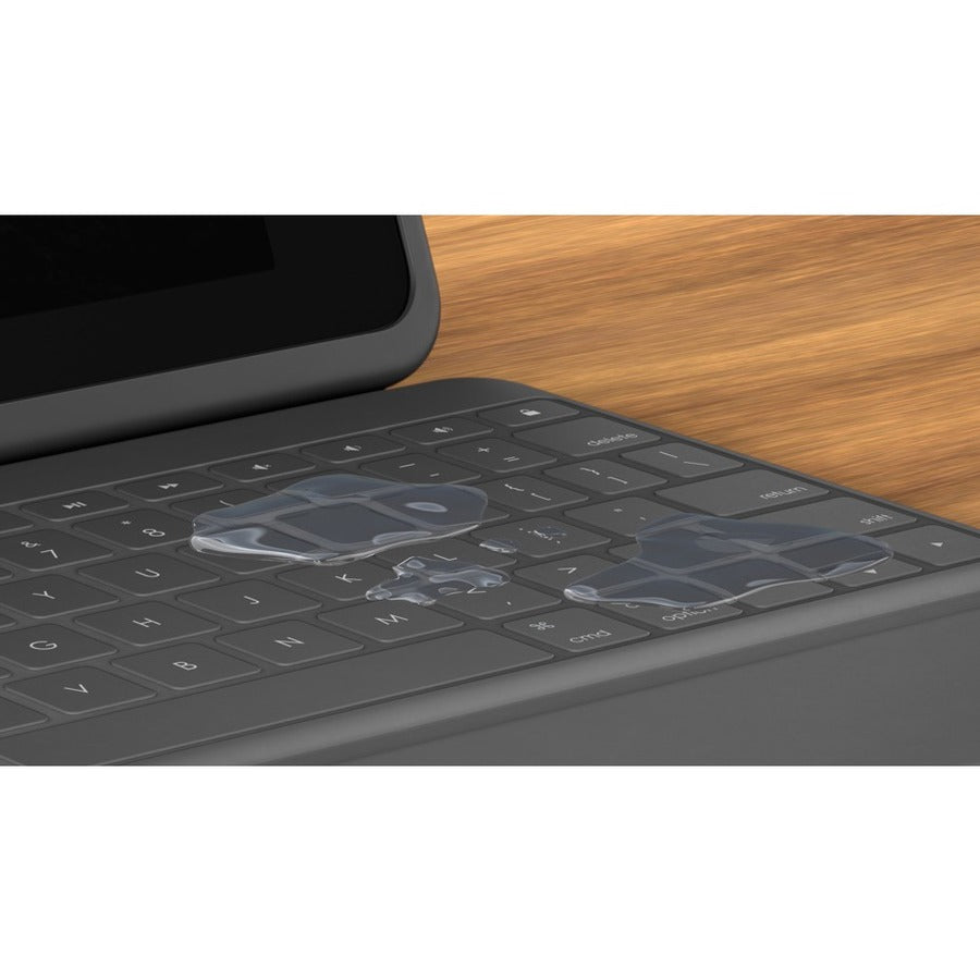 Logitech Rugged Folio Keyboard/Cover Case (Folio) Apple, Logitech iPad (7th Generation) Tablet - Graphite