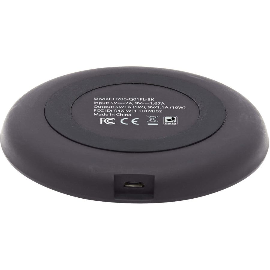 Tripp Lite Wireless Phone Charger - 10W, Qi Certified, Apple and Samsung Compatible, Black