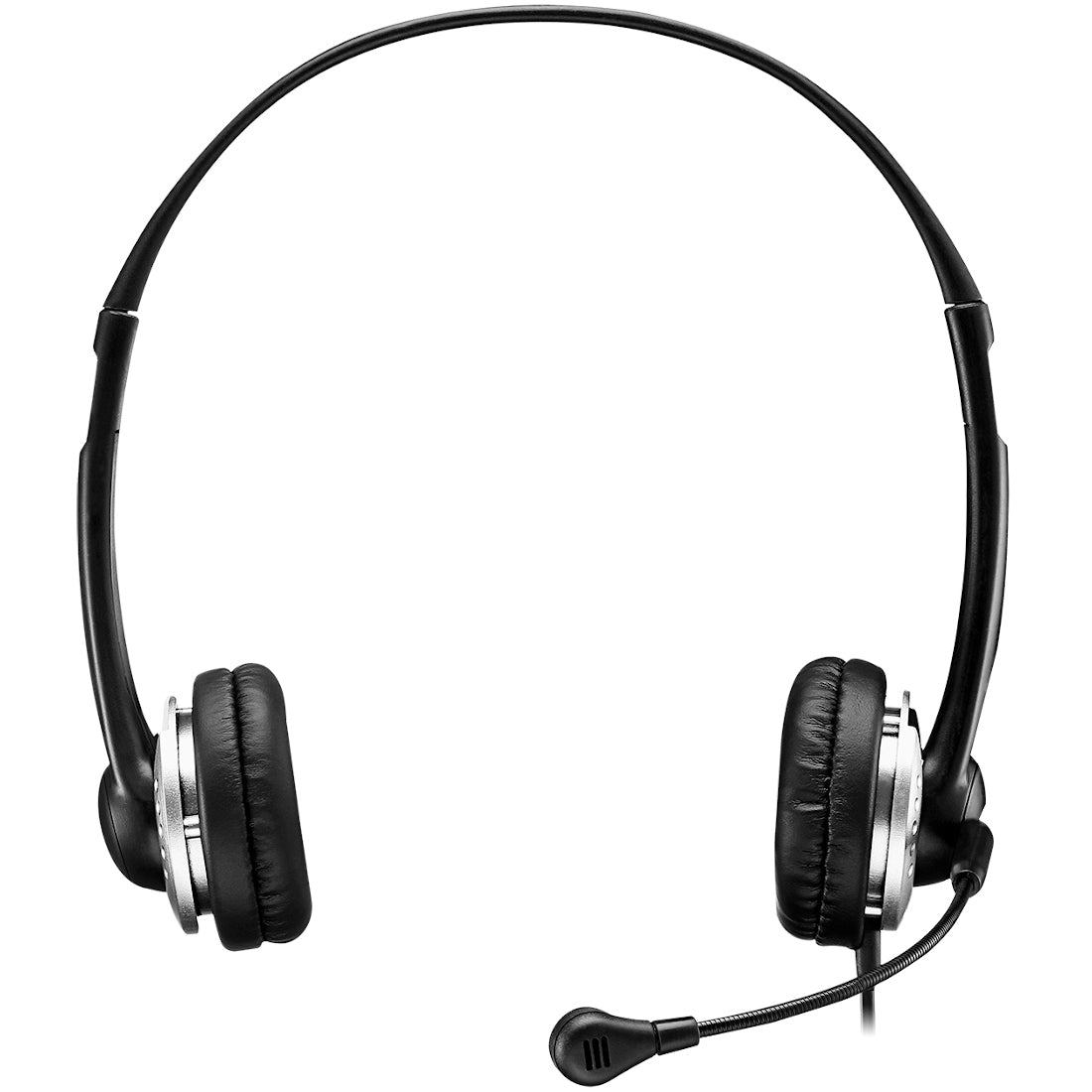 Adesso USB Stereo Headset with Adjustable Microphone- Noise Cancelling- Mono - USB - Wired - Over-the-head - 6 ft Cable -, Omni-directional Microphone - Black