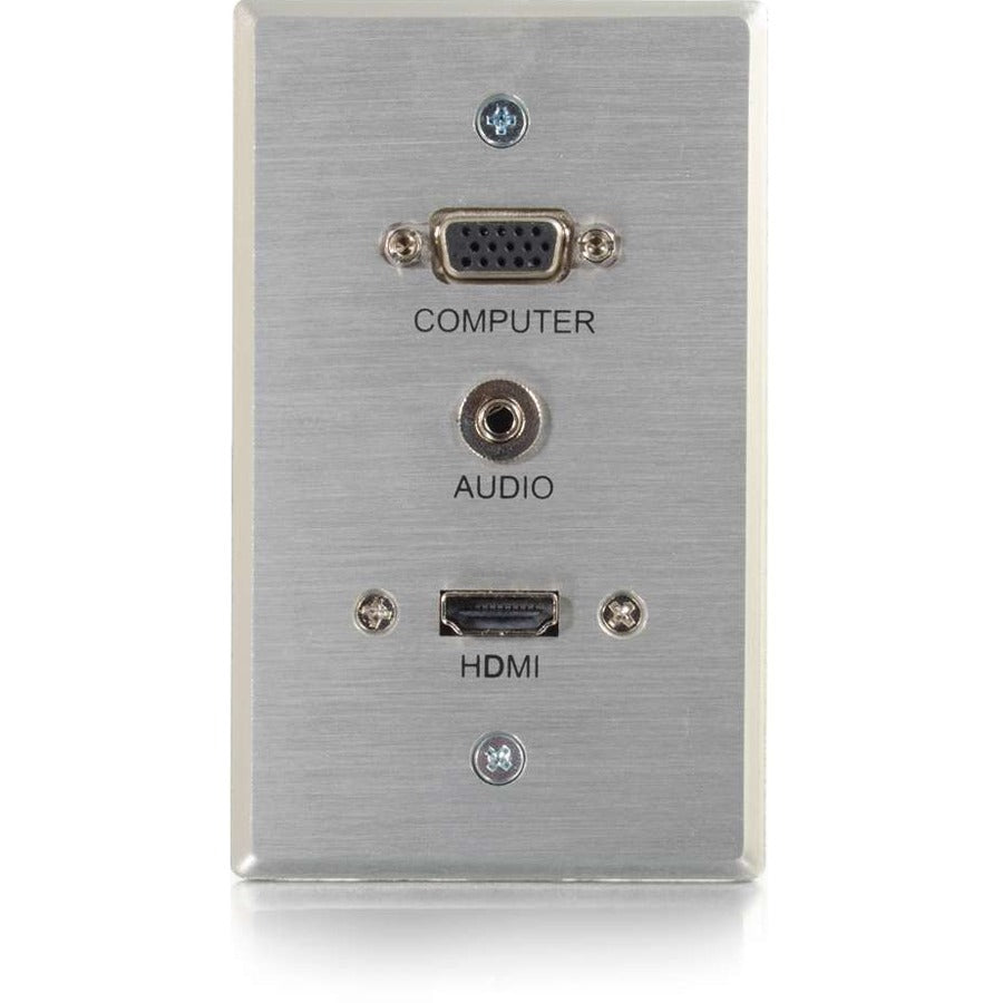C2G HDMI & VGA 3.5mm Pass Through Wall Plate - Single Gang