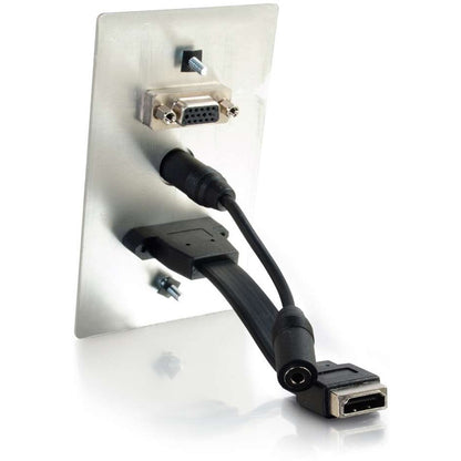 C2G HDMI & VGA 3.5mm Pass Through Wall Plate - Single Gang