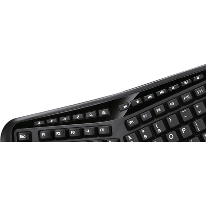 Adesso 2.4GHz Wireless Ergonomic Touchpad Keyboard
