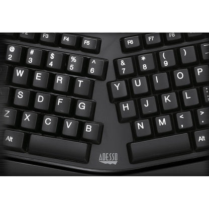 Adesso 2.4GHz Wireless Ergonomic Touchpad Keyboard