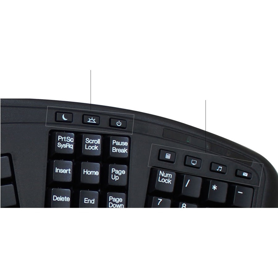 Adesso 2.4GHz Wireless Ergonomic Touchpad Keyboard