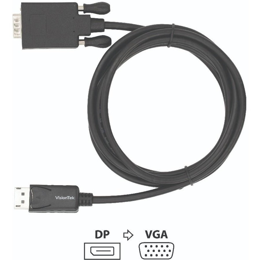 VisionTek DisplayPort to VGA 2 Meter Cable (M/M)
