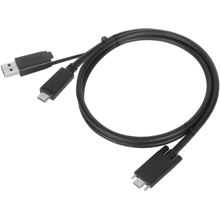 Targus 1M USB-C Male with Screw to USB-C Male Cable with USB-A Tether