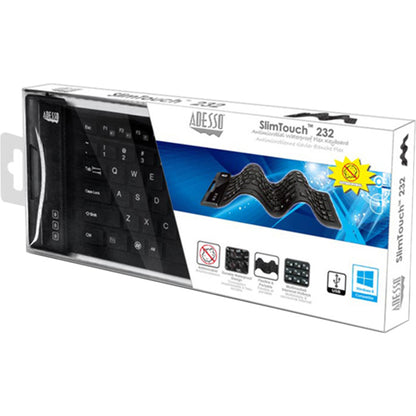 Adesso SlimTouch 232 Antimicrobial Waterproof Flex Keyboard (Full Size)