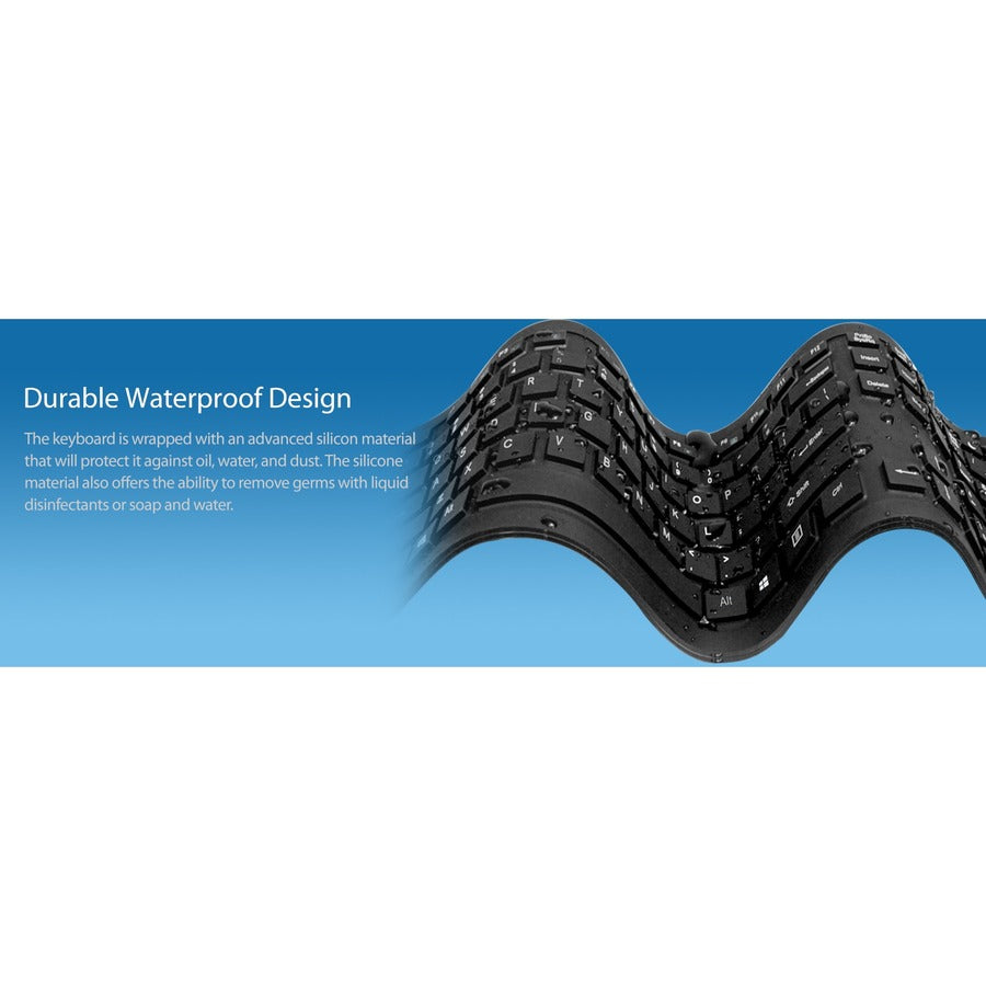 Adesso SlimTouch 232 Antimicrobial Waterproof Flex Keyboard (Full Size)