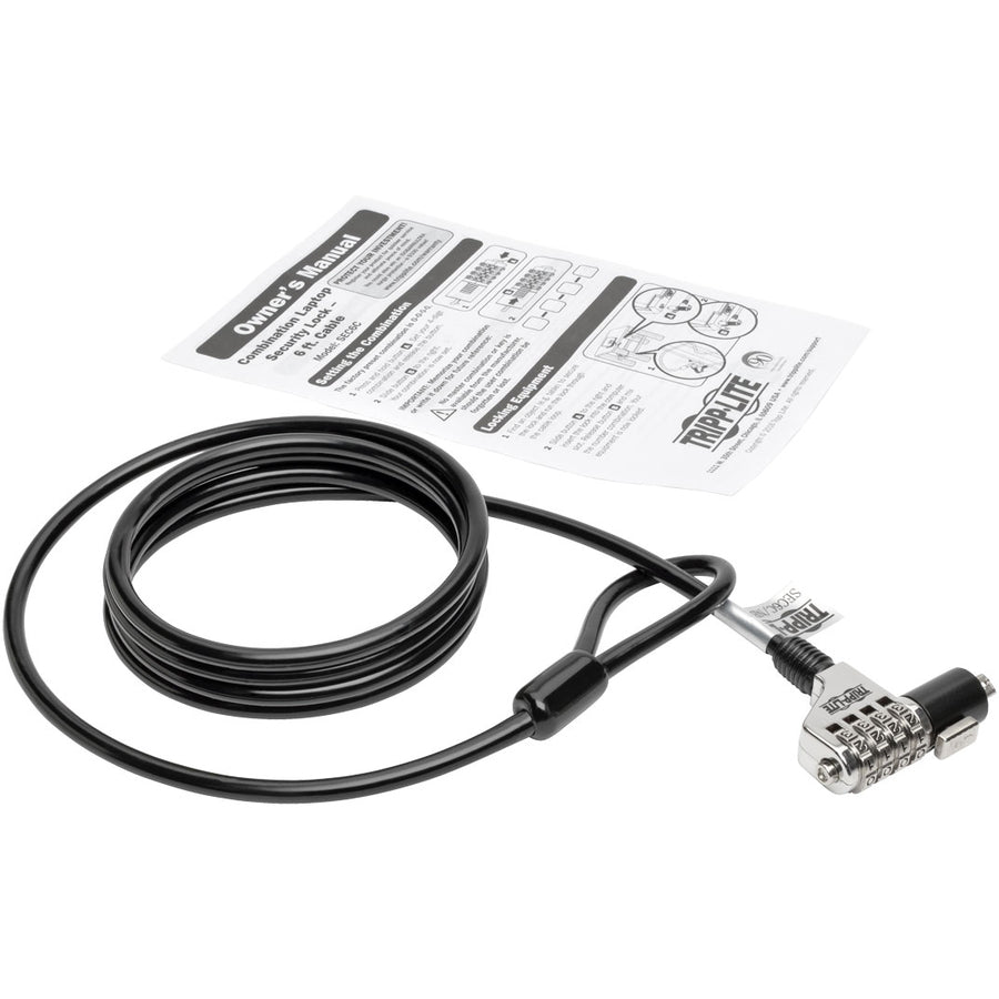 Tripp Lite Laptop Security Lock Combination Theft Deterrent Cable 6ft 6'