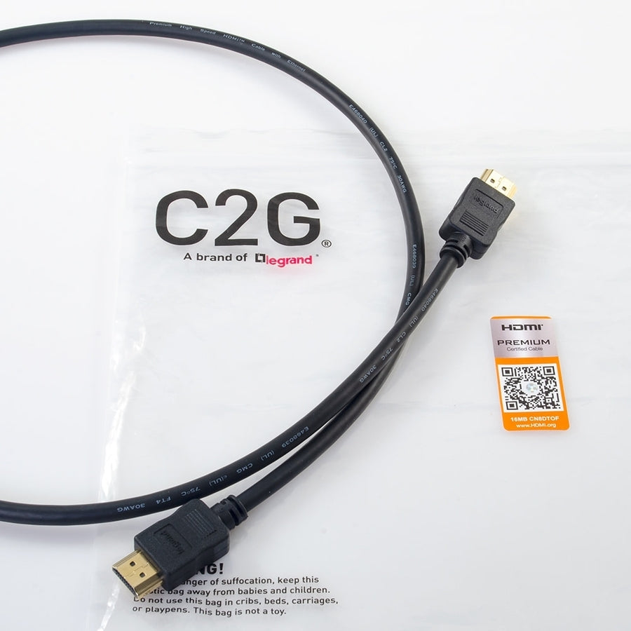 C2G 20ft 4K HDMI Cable with Ethernet - Premium Certified - High Speed 60Hz