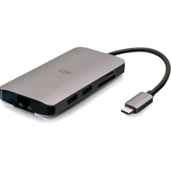 C2G USB C Dock with HDMI, USB, Ethernet, SD, USB C & Power up to 100W