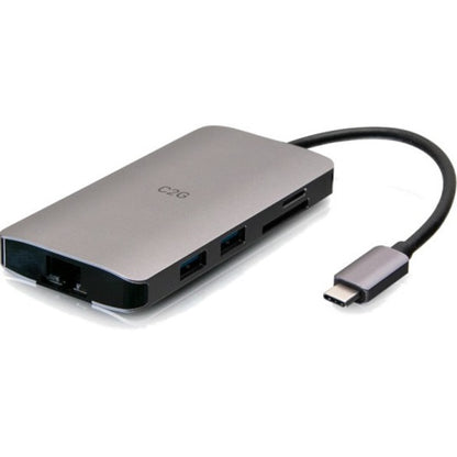 C2G USB C Dock with HDMI, USB, Ethernet, SD, USB C & Power up to 100W
