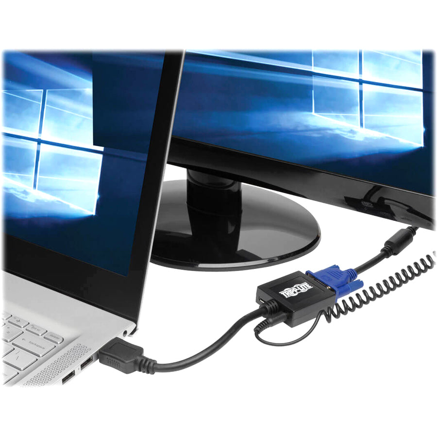 Tripp Lite 6in HDMI to VGA Adapter Converter with Audio Video for Ultrabook / Laptop / Desktop 6"