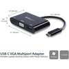 Star Tech.com USB-C VGA Multiport Adapter - USB-A Port - with Power Delivery (USB PD) - USB C Adapter Converter - USB C Dongle