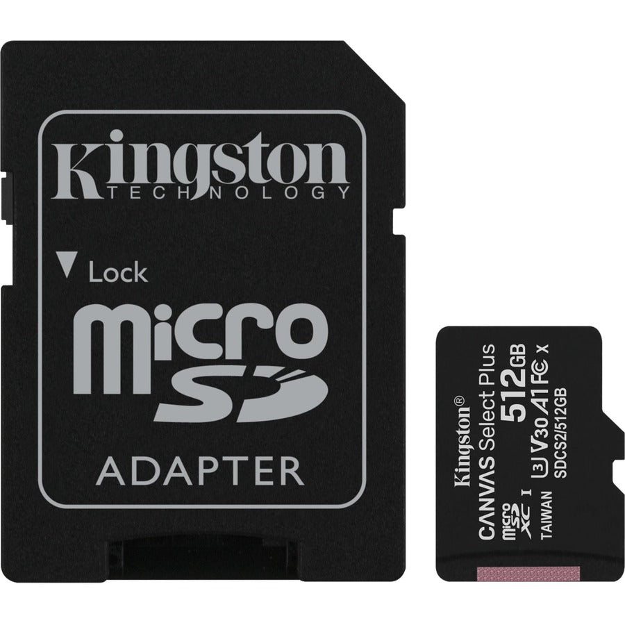 Kingston Canvas Select Plus 512 GB Class 10/UHS-I (U3) microSDXC - 1 Pack