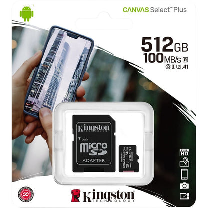 Kingston Canvas Select Plus 512 GB Class 10/UHS-I (U3) microSDXC - 1 Pack