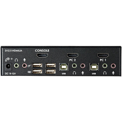 StarTech.com 2 Port USB HDMI KVM Switch w/ Audio & USB 2.0 Hub