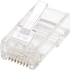 Intellinet Network Solutions Cat5e RJ45 Modular Plugs, 3-Prong, UTP, For Solid Wire, 100 Plugs in Jar