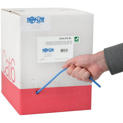 Tripp Lite 1000FT Plenum CMP Cat 6 Solid UTP Bulk Cable Blue 1000'