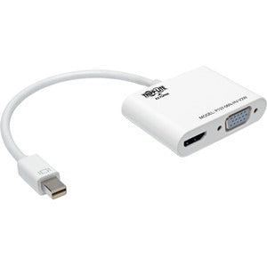 Tripp Lite 6in Mini DisplayPort to HDMI VGA 4K Adapter Converter Cable mDP to HDMI VGA Thunderbolt 1 & 2 Compatible 6"