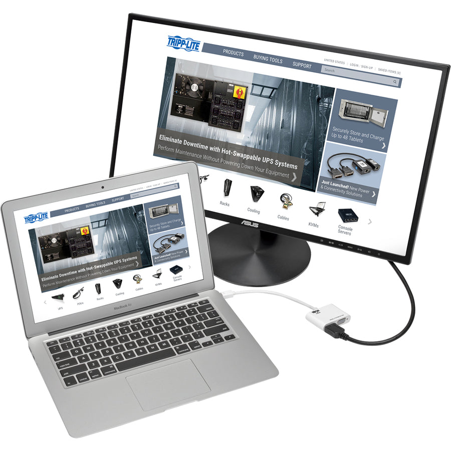 Tripp Lite 6in Mini DisplayPort to HDMI VGA 4K Adapter Converter Cable mDP to HDMI VGA Thunderbolt 1 & 2 Compatible 6"