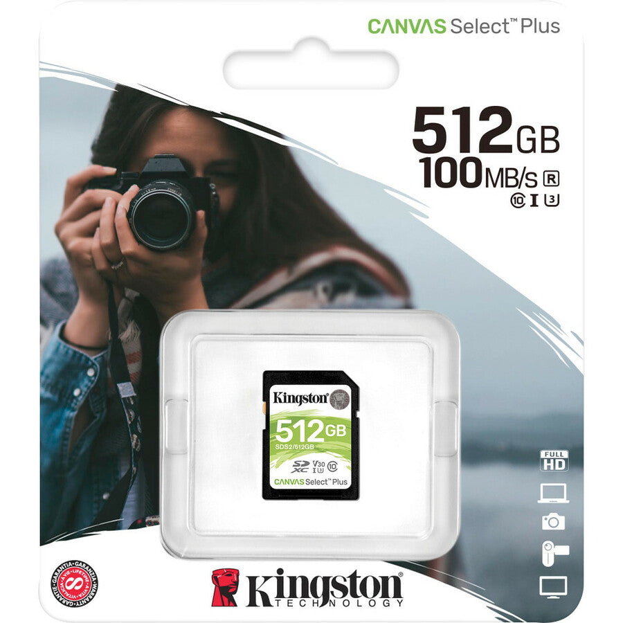 Kingston Canvas Select Plus 512 GB Class 10/UHS-I (U3) SDXC - 1 Pack