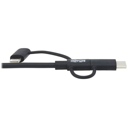 Tripp Lite USB-A to Lightning, USB Micro-B and USB C Sync/Charge Cable Universal 6ft