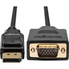 Kensington DisplayPort 1.2 (M) to VGA (M) Passive Unidirectional Cable, 6ft